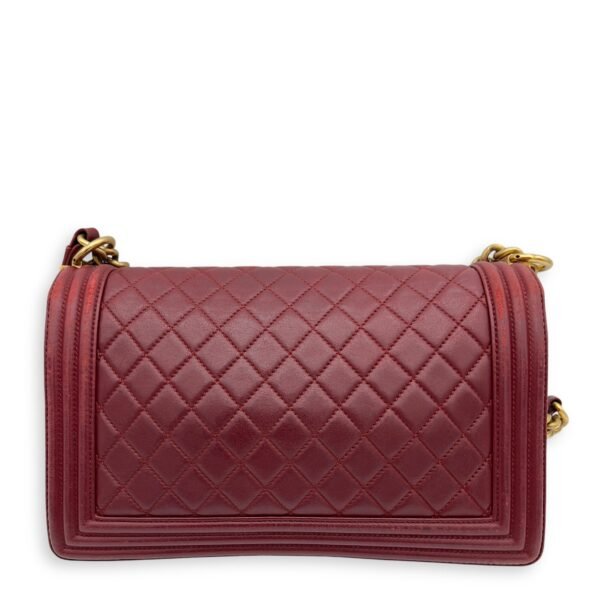 Boy Shoulder Bag Medium Red in Calfskin, Gold hardware - Image 2