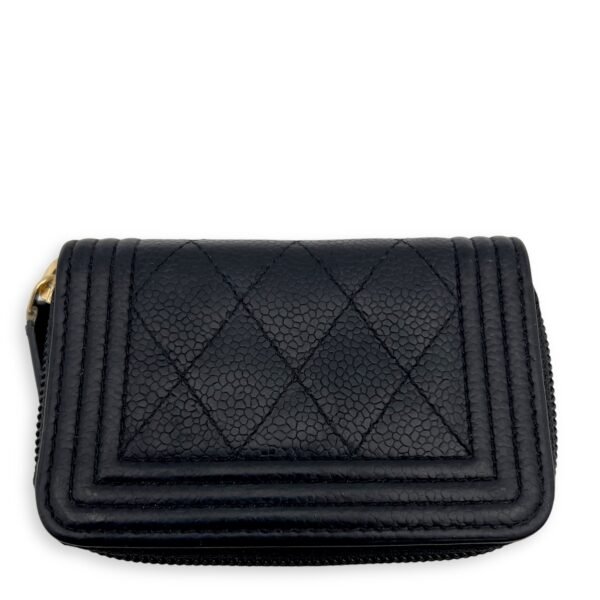 Boy Black Wallet in Caviar Leather, Gold hardware - Image 6