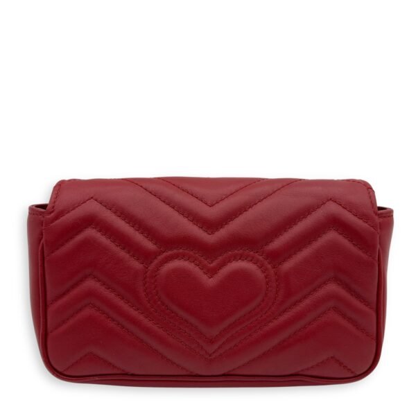 GG Marmont Crossbody Bag Mini Red in Calfskin, Gold hardware - Image 2