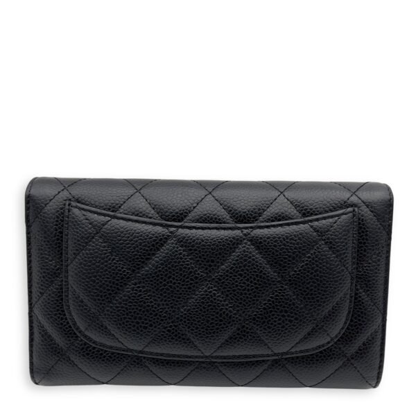 Classic Black Wallet in Caviar Leather, Silver hardware - Image 2