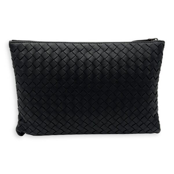 Intrecciato Pouch Black in Lambskin, Ruthenium hardware - Image 2