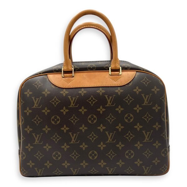 Deauville MM Brown Top Handle Bag in Monogram Coated Canvas, Gold hardware - Image 2