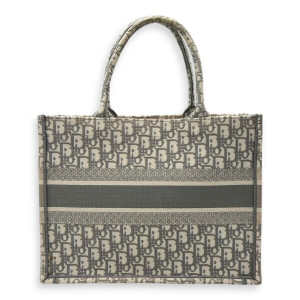 Book Tote Medium Grey Top Handle Bag in Jacquard - Image 2