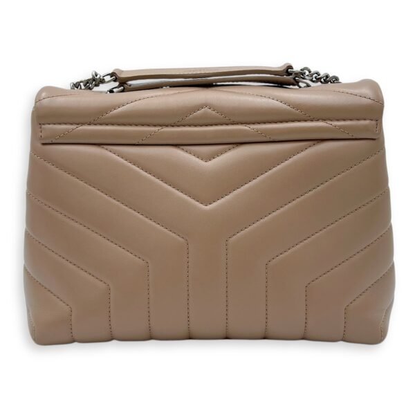 Loulou Small Beige Shoulder Bag in Calfskin, Silver hardware - Image 2