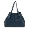 Intrecciato Shoulder Bag Blue in Lambskin, Ruthenium hardware - Image 2