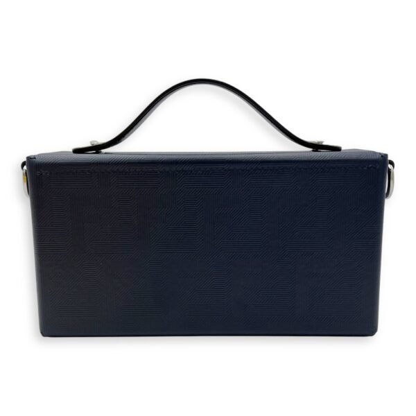 Baguette Box Shoulder Bag Blue in Coated Canvas, Silver hardware - Image 2