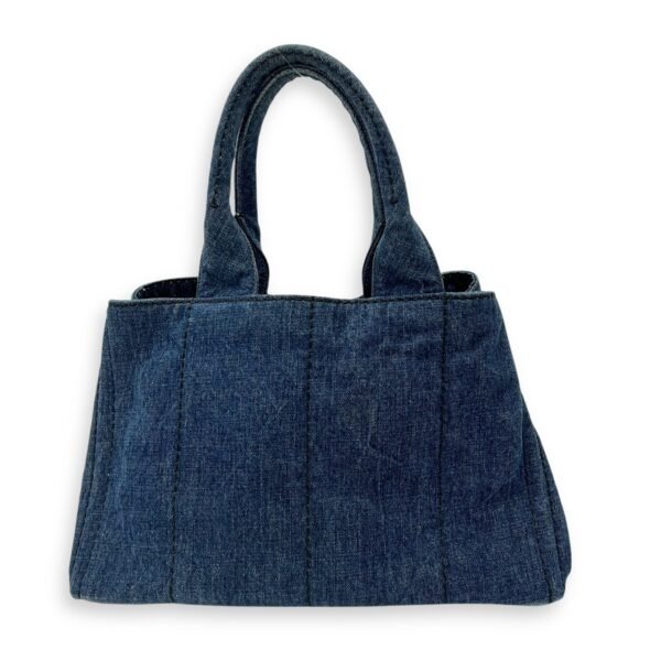 Canapa Top Handle Bag Blue in Denim, Gold hardware - Image 2