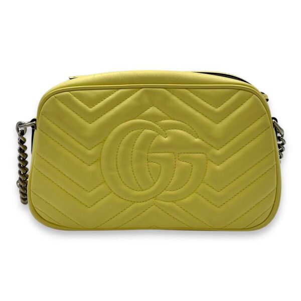 GG Marmont Crossbody Bag Medium Yellow in Calfskin, Silver hardware - Image 2
