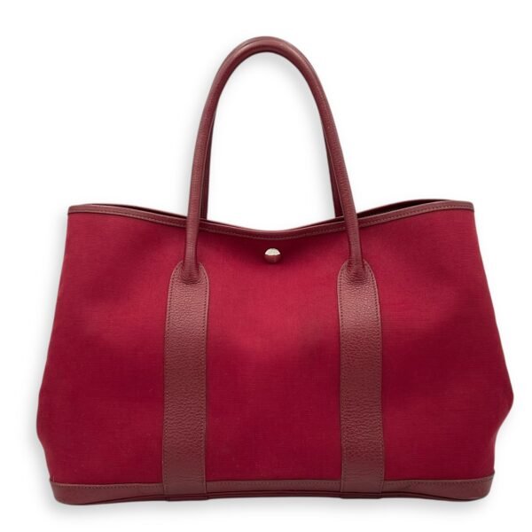 Garden Party 36 Rouge Imperial Top Handle Bag in Canvas, Silver hardware - Image 2