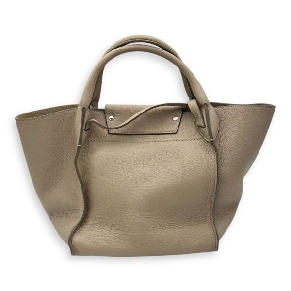Big Top Handle Bag Grey in Calfskin, Silver hardware - Image 2