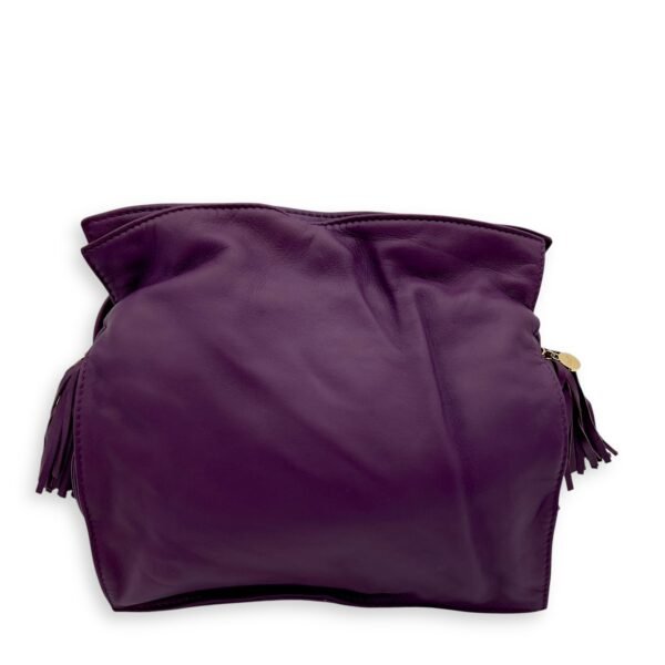 Flamenco Purple Crossbody Bag in Lambskin, Gold hardware - Image 2