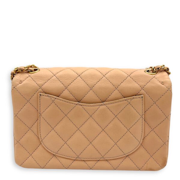 Mini Rectangle Shoulder Bag Beige in Lambskin, Gold hardware - Image 2