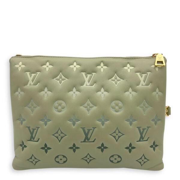 Coussin Crossbody Bag MM Green in Calfskin, Gold hardware - Image 2