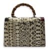 Lilith Top Handle Bag White in Python Leather, Silver hardware - Image 2