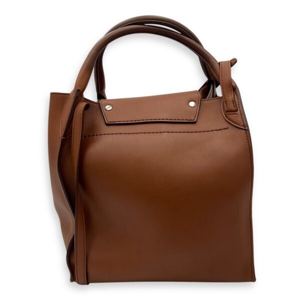 Big Top Handle Bag Brown in Calfskin, Silver hardware - Image 2