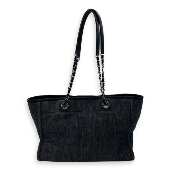 Deauville Small Blue Tote Bag in Denim, Silver hardware - Image 2