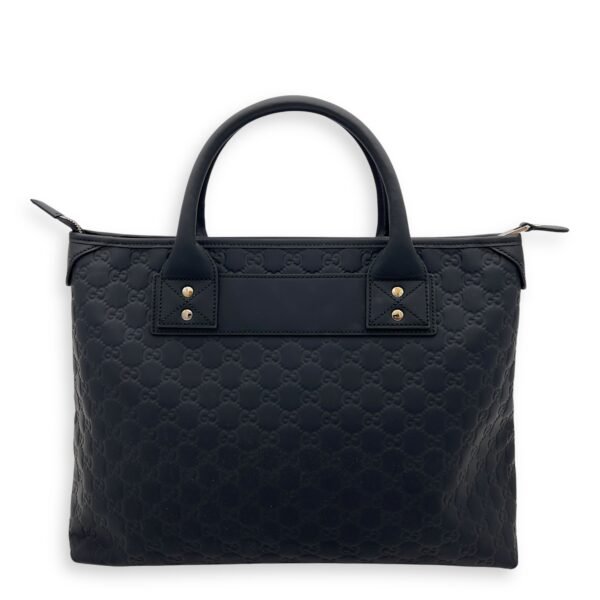 Guccissima Top Handle Bag Black in Calfskin, Silver hardware - Image 2