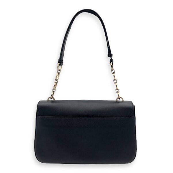 Gancini Shoulder Bag Black in Calfskin, Silver hardware - Image 2