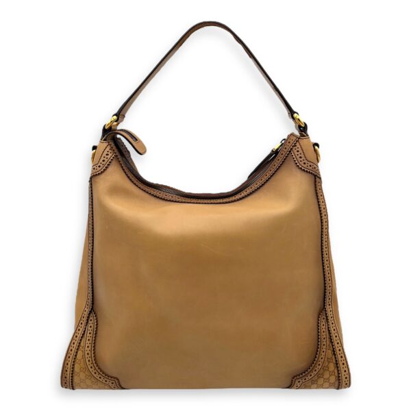 Duilio Brogue Shoulder Bag Brown in Calfskin, Gold hardware - Image 2