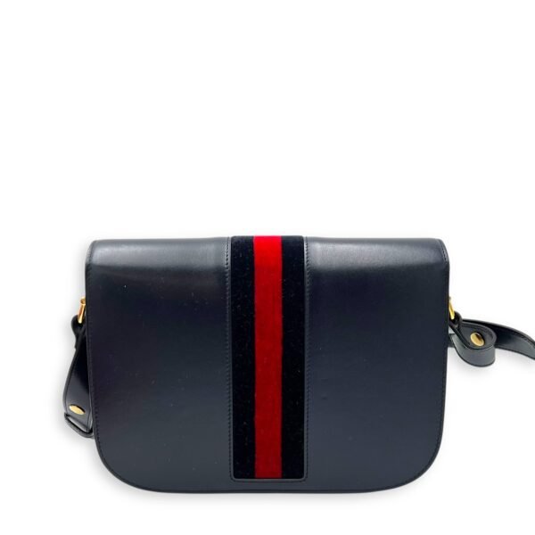 Horsebit 1955 Shoulder Bag Blue in Calfskin, Gold hardware - Image 2
