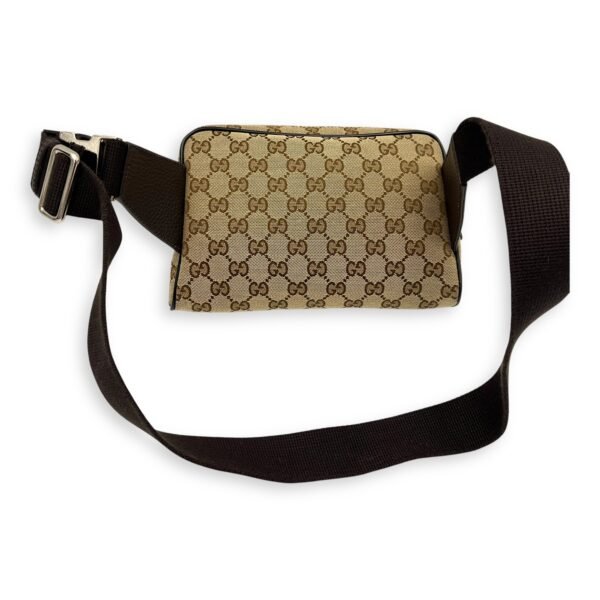 GG Belt Bag Brown in Canvas, Silver hardware - Image 2