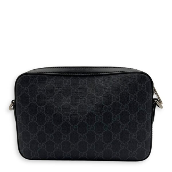 GG Supreme Black Crossbody Bag in Coated Canvas, Silver hardware - Image 2