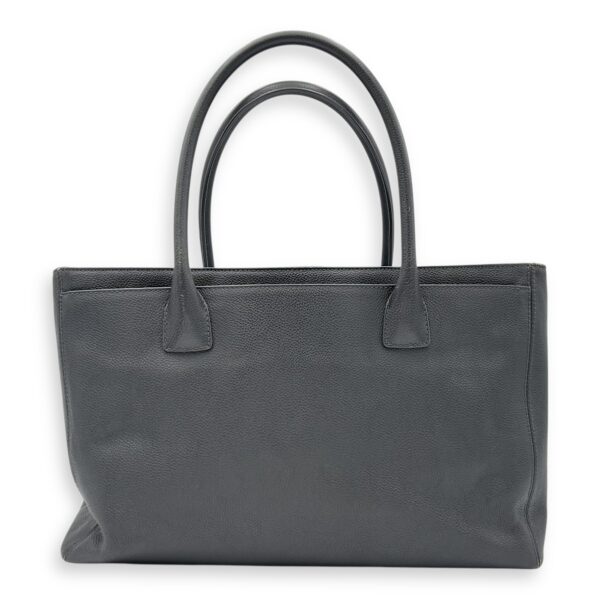 Executive Perf Top Handle Bag Grey in Calfskin, Silver hardware - Image 2