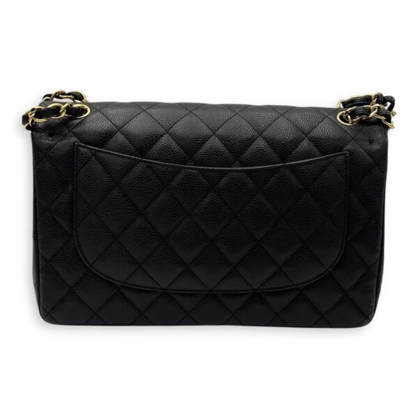 Classic Double Flap Jumbo Black Shoulder Bag in Caviar Leather, Gold hardware - Image 2
