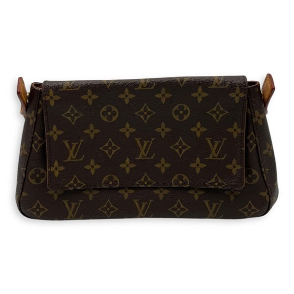 Looping Mini Brown Shoulder Bag in Monogram Coated Canvas, Gold hardware - Image 2