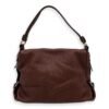 Gancini Shoulder Bag Brown in Calfskin, Silver hardware - Image 2