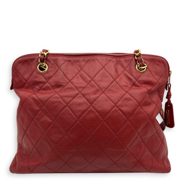 CC Turnlock Shoulder Bag Red in Caviar Leather, Gold hardware - Image 2