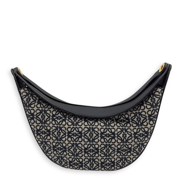 Luna Anagram Blue Shoulder Bag in Jacquard, Gold hardware - Image 2