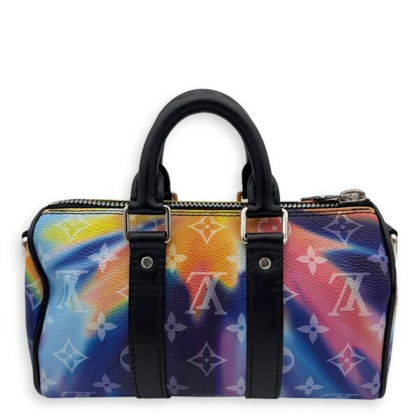 Keepall Crossbody Bag  Black in Coated Canvas , Silver Hardware - Image 2