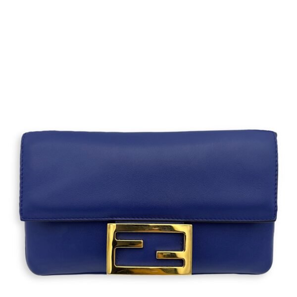 Baguette Blue Crossbody Bag in Calfskin, Gold hardware - Image 2