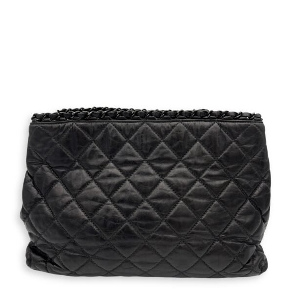 Chain Quilt Black Tote Bag in Calfskin, so black hardware - Image 2