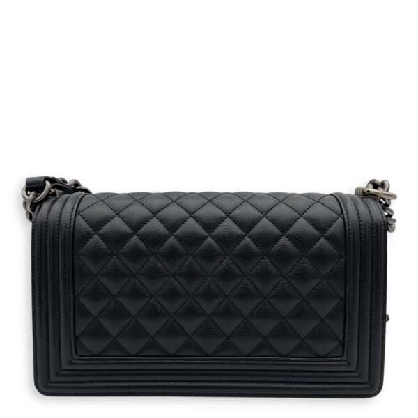 Boy Shoulder Bag Black in Caviar Leather, Ruthenium hardware - Image 2