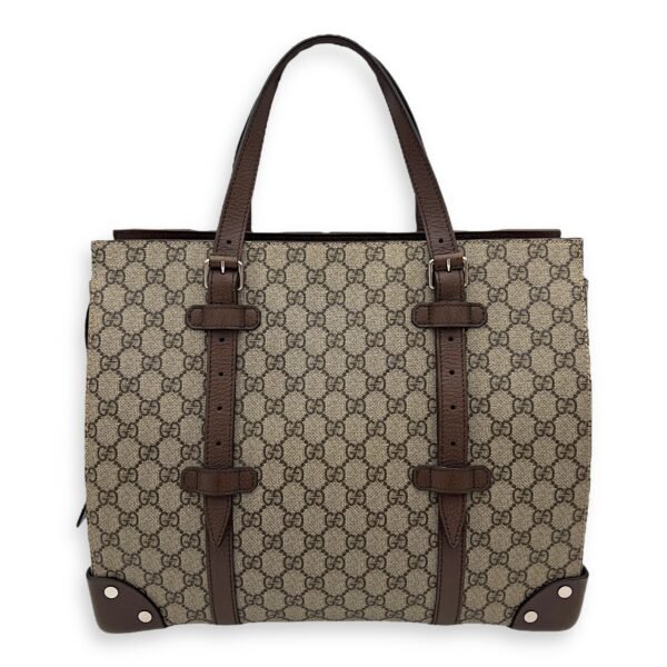 Guccissima Tote Bag Brown in Coated Canvas, Silver hardware - Image 2