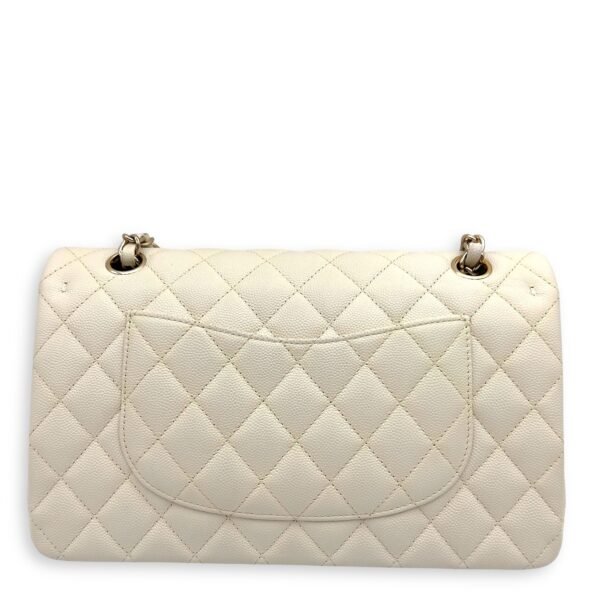 Classic Shoulder Bag White in Caviar Leather, Light Gold hardware - Image 2
