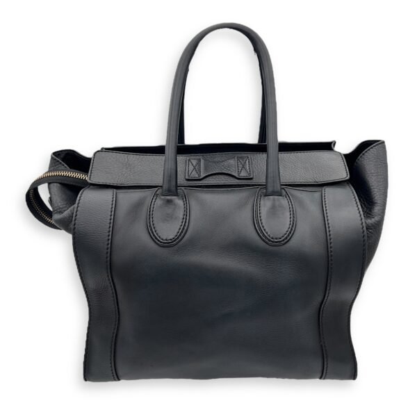 Luggage Mini Black Top Handle Bag in Calfskin, Gold hardware - Image 2