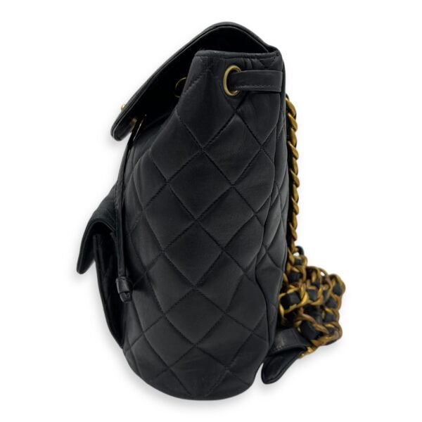 Duma Backpack Black in Calfskin, Gold hardware - Image 2