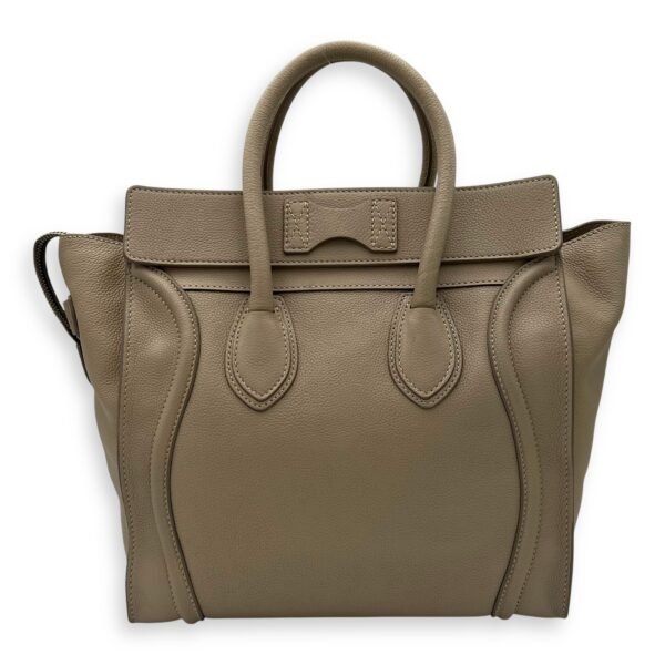 Luggage Mini Beige Top Handle Bag in Calfskin, Gold hardware - Image 2