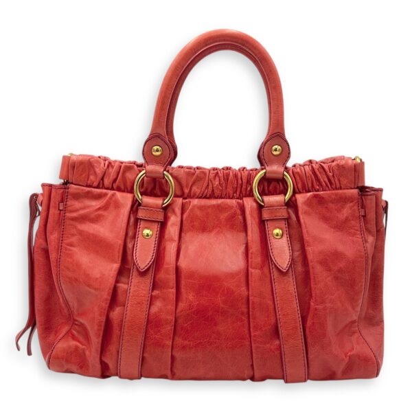 2 way bag Top Handle Bag Orange in Calfskin, Gold hardware - Image 2