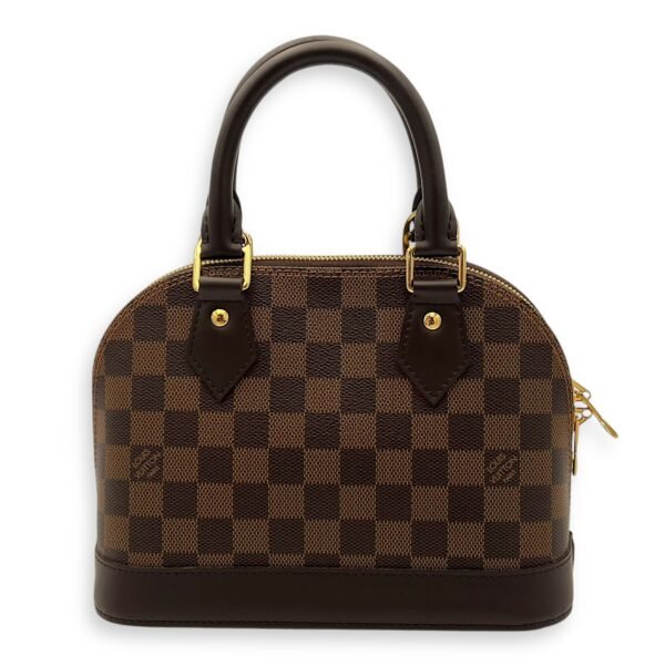Alma Top Handle Bag BB Brown in Coated Canvas, Gold hardware - Image 2