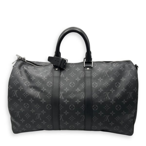 Keepall Bandouliere 45 Monogram Eclipse Duffle Bag in Coated Canvas, Silver hardware - Image 2