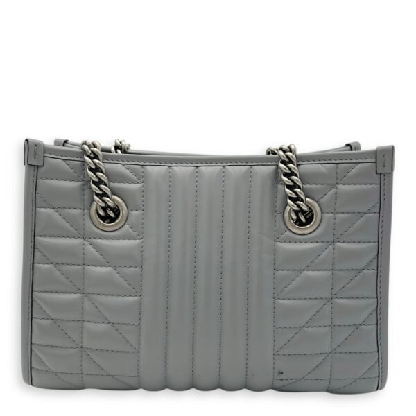 GG Marmont Tote Bag Grey in Calfskin, Ruthenium hardware - Image 2