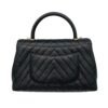 Coco Medium Black Top handle Bag in Caviar Leather, Gold hardware - Image 2