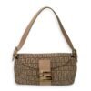 Baguette Shoulder Bag Beige in Jacquard, Gold hardware
