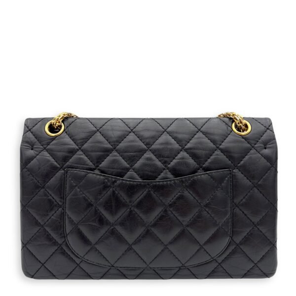 2.55 Medium Black Shoulder Bag in Calfskin, Gold hardware - Image 2