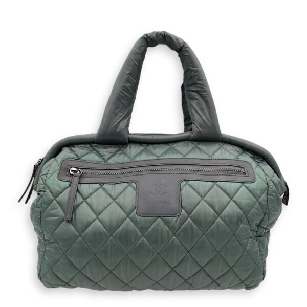 Coco Cocoon Top handle bag in Nylon, Silver Hardware - Image 2