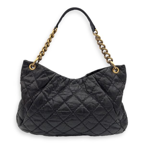 Coco Pleats Hobo Top handle bag in Caviar leather, Gold Hardware - Image 2